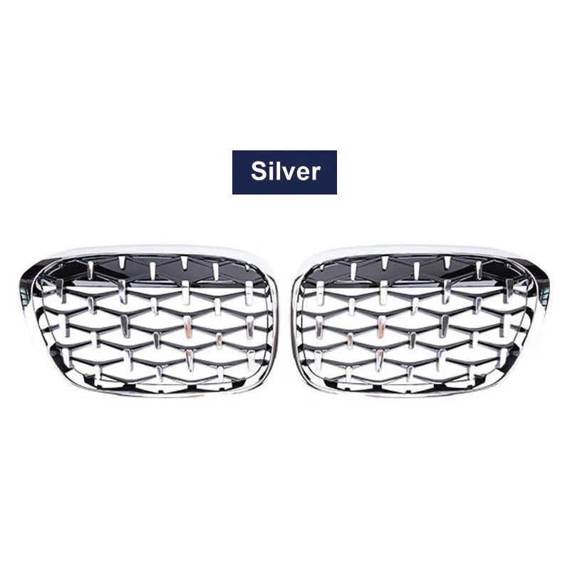 Front Kidney Car Diamond Racing Grilles For BMW X1 F48 F49 2016-2019 Meteor Style Parts AUTO Accessories