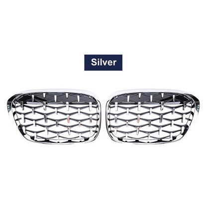 Front Kidney Car Diamond Racing Grilles For BMW X1 F48 F49 2016-2019 Meteor Style Parts AUTO Accessories