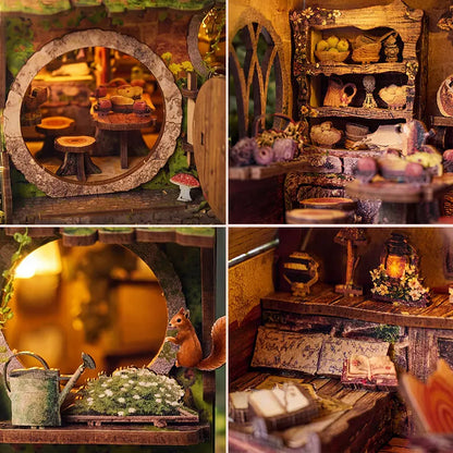 DIY Miniature House Kit Wooden Dollhouse with LED Light Handmade 3D Puzzle Model Building for Friends Birthday Gifts Home Decor