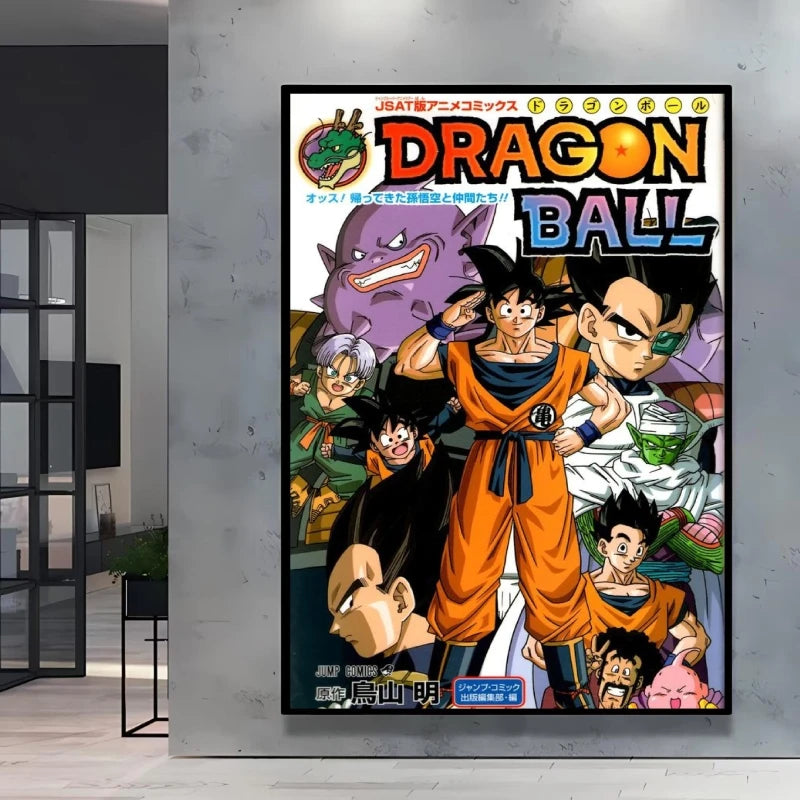 Dragon Ball Poster Super Saiyan Wall Art Goku Themed Painting Vivid Battle Design Durable Canvas Perfect for Anime Room Decor