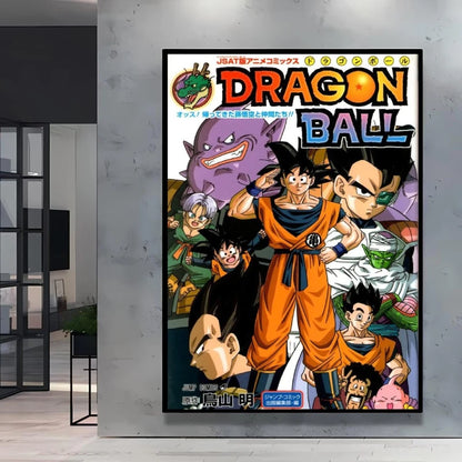 Dragon Ball Poster Super Saiyan Wall Art Goku Themed Painting Vivid Battle Design Durable Canvas Perfect for Anime Room Decor