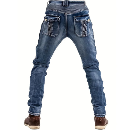 FY10011 Men's Slim-Fit Fashion Stone-Washed Jeans cargo jeans  mens pants  men jeans
