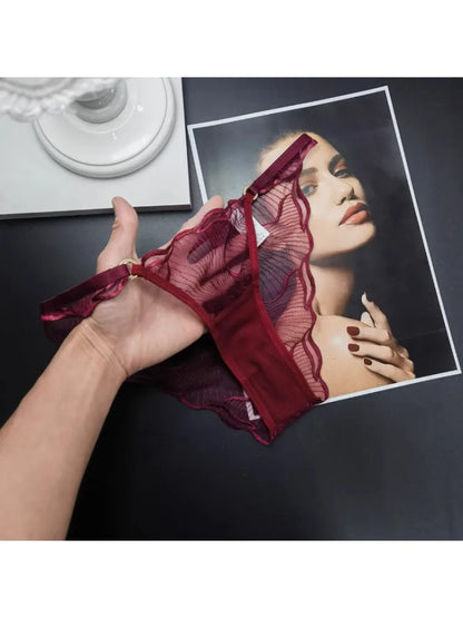 Sexy French Flower Embroidery Lace Bra Set Pure Desire Ultra Thin Push Up Wirefree Comfort Romantic Niche Bralette S-XL MOYISU