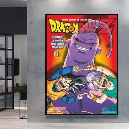 Dragon Ball Poster Super Saiyan Wall Art Goku Themed Painting Vivid Battle Design Durable Canvas Perfect for Anime Room Decor