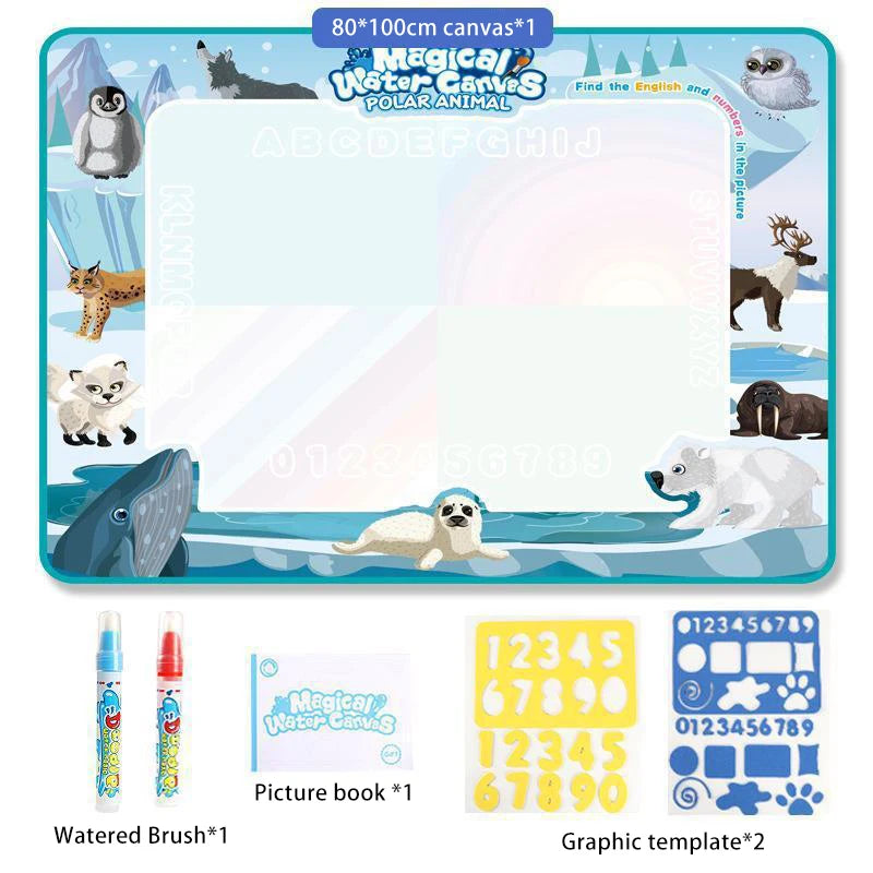 Magic Water Drawing Mat Coloring Doodle Mat Water Absorbing Painting Pad Reusable Magic Pens Painting Board Educational Toys