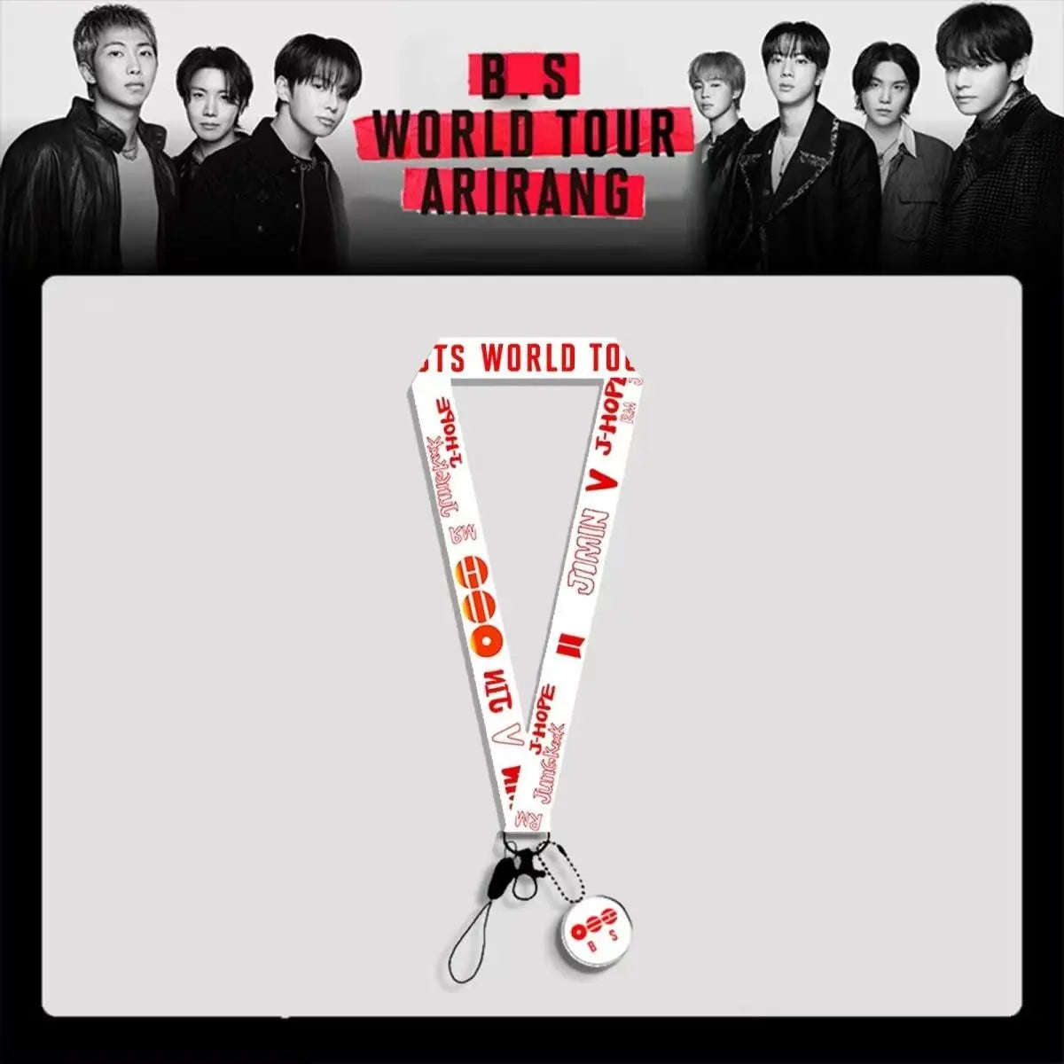 RJINHIT ARIRANG Crossbody Lanyard Adjustable Shoulder Strap Kpop Light Stick Card Holder Bead Chain Fan Concert Merch Gifts