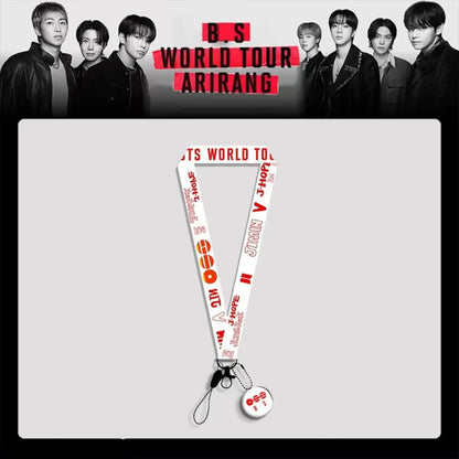 RJINHIT ARIRANG Crossbody Lanyard Adjustable Shoulder Strap Kpop Light Stick Card Holder Bead Chain Fan Concert Merch Gifts