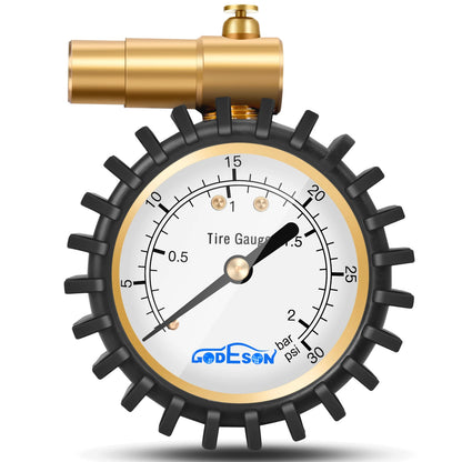 ATsafepro Presta Valve Pressure Gauge Air Pressure Relief for Road Bicycle Tires Range to 160 PSI 30 BAR Bike Pressure Gauge