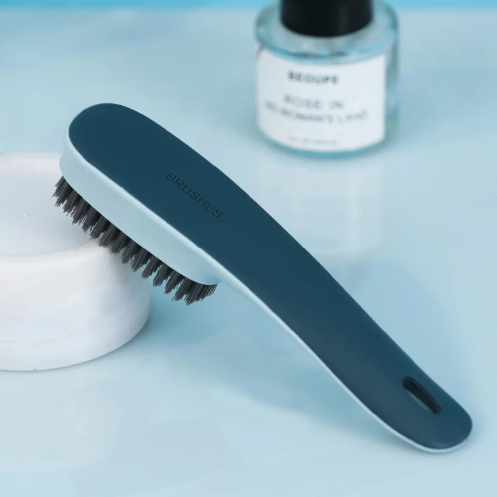 1 Pack Handheld Shoes Cleaning Brush Multifunctional Scrubbing Tool for Shoes Laundry Tile Bathtub Blue