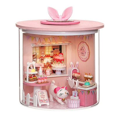 Wooden Mini DIY Doll house Kit For  Making And Assembling Room Models Toys Home And Bedroom Decorations With Furniture Dollhouse