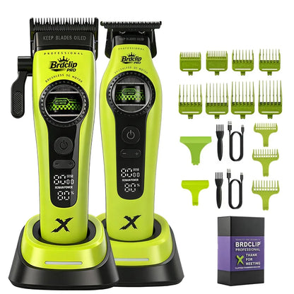 New BRDCLIP PRO Electric Hair Clipper Hair Trimmer Set Outer Rotor BLDC 6000-8000RPM Barber  Shop DLC Blade with Charge Dock