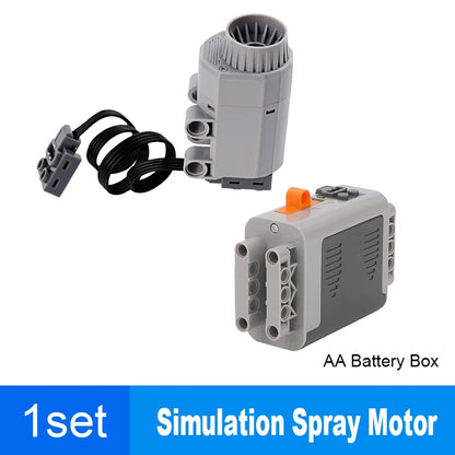 New MOC Simulated Spray Motor Smoke Electric Exhaust Parts Building Blocks Car PF Model Technical Parts Power Functions Motor