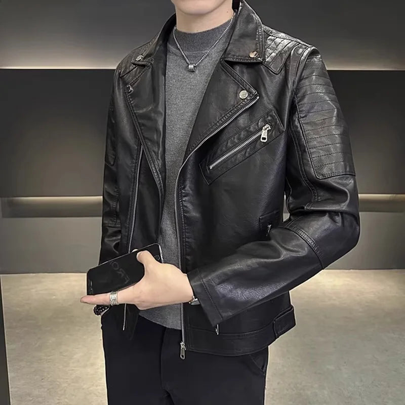 TUCANO Men's Genuine Leather Jacket 2026 Autumn Winter Warm Sheepskin Slim Fit Biker Style Stand Collar Coat Outerwear