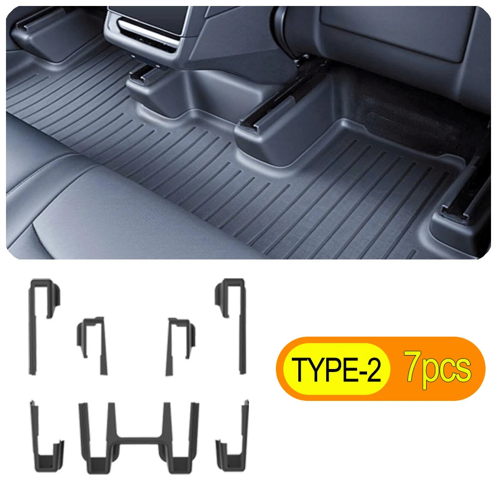 For Tesla Model Y Juniper 2025 2026 TPE Under Seat Corner Guard Seat Slide Rails Protector Cover Anti-Kick Flocking Accessories