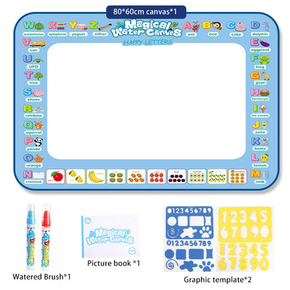 100x80CM Magic Water Drawing Mat Toys Coloring Doodle With Reusable Fluorescent Pen Painting Board Magic Toys Mat Kids Gifts