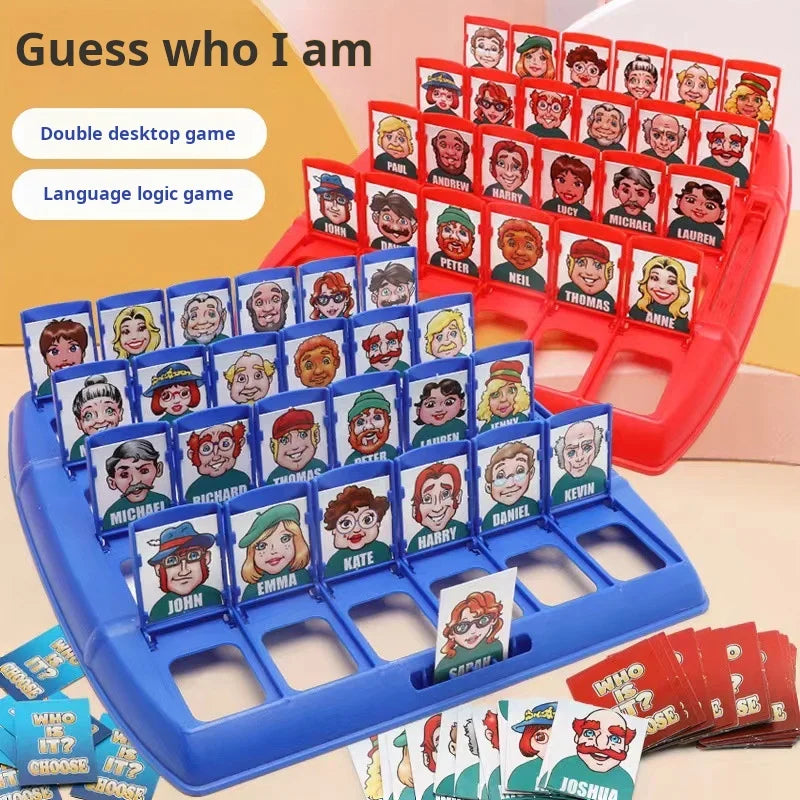 Guess Who Board Game  Classic 2-Player Family Logic Deduction Game, Parent-Child Interactive Toy with Character Cards