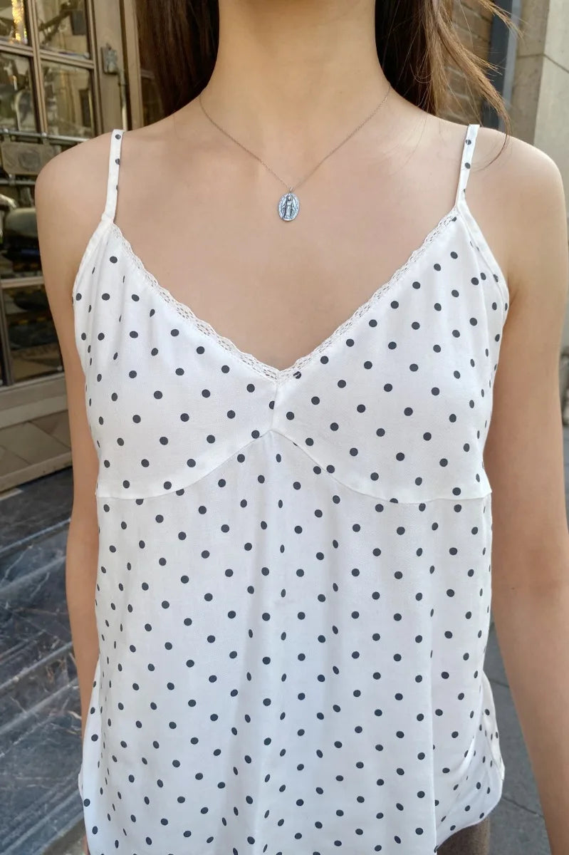 Brandy Melville Pure Cotton Three-Button Base Layer Vest Sweet Style V-Neck Sleeveless Tank Top for Women Spring Summer