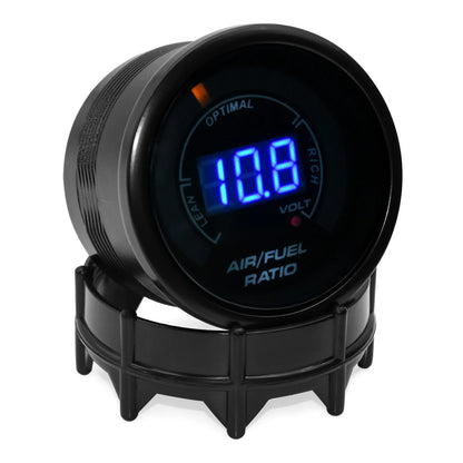 AD 52mm Air Fuel Ratio Gauge Voltmeter AFR Meter 2 In 1 Gauge with Narrowband O2 Oxygen Sensor Car Gauge Fit For 12V Racing Car