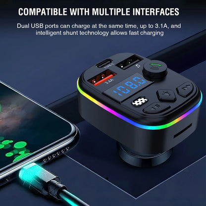 1-3PCS Car FM Transmitter Car MP3 Player Bluetooth 5.3 Support TF Card U Disk Hands Free Wireless Car Kit MP3 Player Adapter