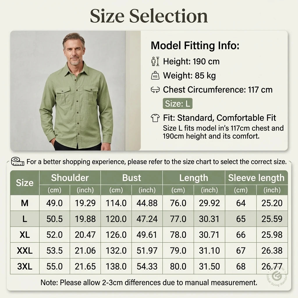 Comfortable Men's Shirt Loungewear Thin Lightweight Cotton Long Sleeve Top Shirts Solid Color Casual Business Chest Pocket Male
