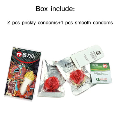 Ribbed Condoms for Men Dotted Spike G-spot Vaginal Stimulation Cock Condom Contraception Sensitive Penis Sleeve Adult Sex Toys