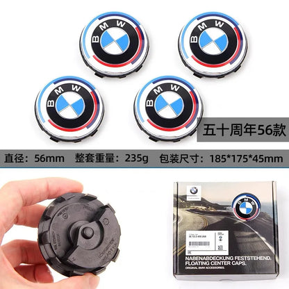 Original BMW 56/68mm Magnetic Suspension Hub Cover for 1 3 5 7 Series X1 X3 X5 - Tire Center Symbol 50th Anniversary Edition