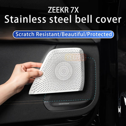 Car audio cover For ZEEKR 7X Door Horn Cover Audio Protective Cover Metal Car Interior Trim Accessories