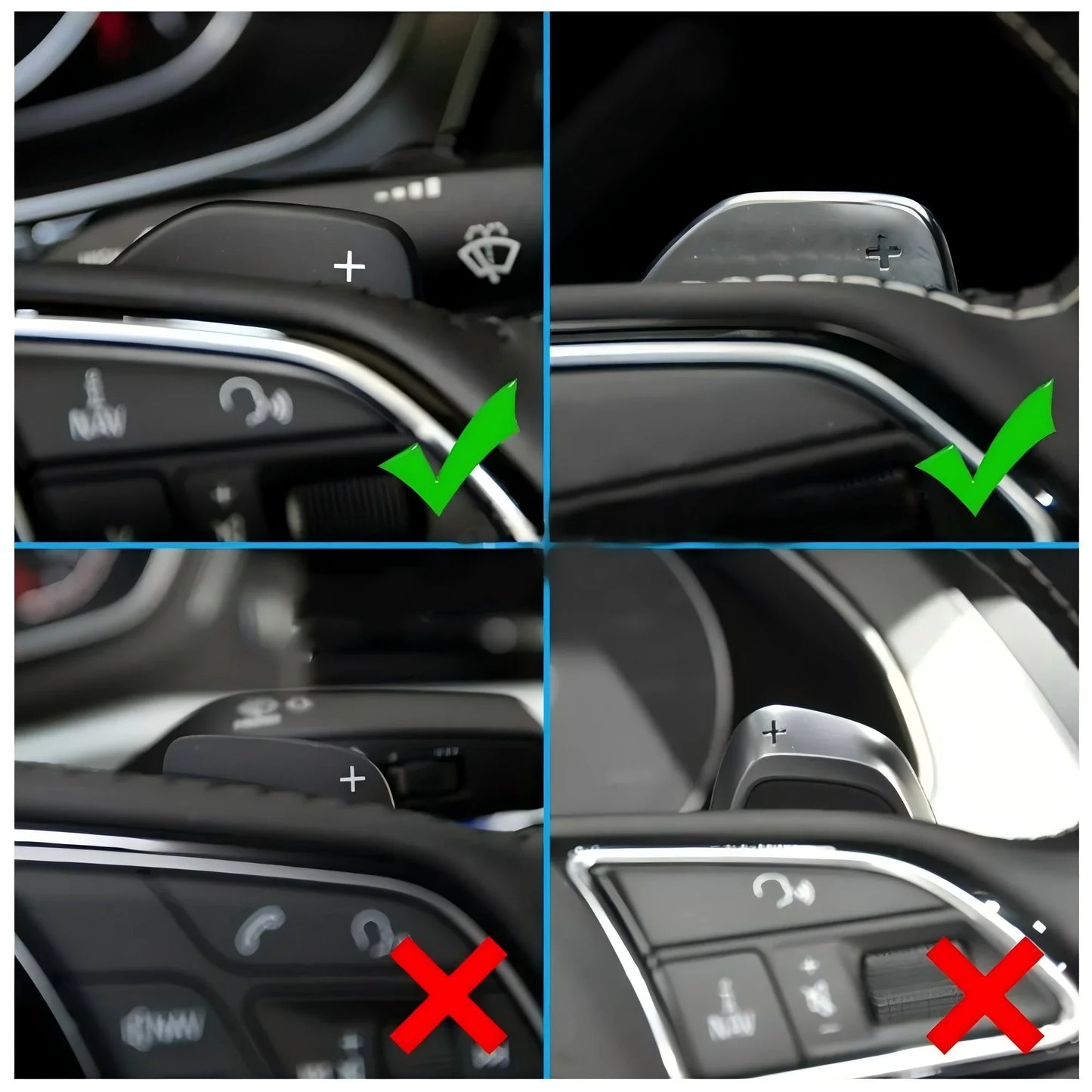 2Pcs Steering Wheel Paddles Extension Shifters For Audi A4 B8 A3 8P S3 A5 A6 S6 C6 Q5 A8 R8 TTS MK2 8J Avant DSG Car Styling