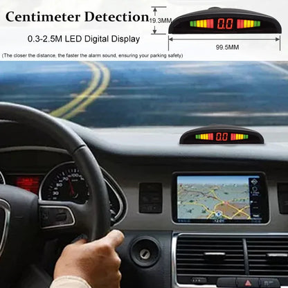 8 Parking Sensors Car Reverse Radar LED Display Buzzer Reverse Assist System Rear Detection Kit