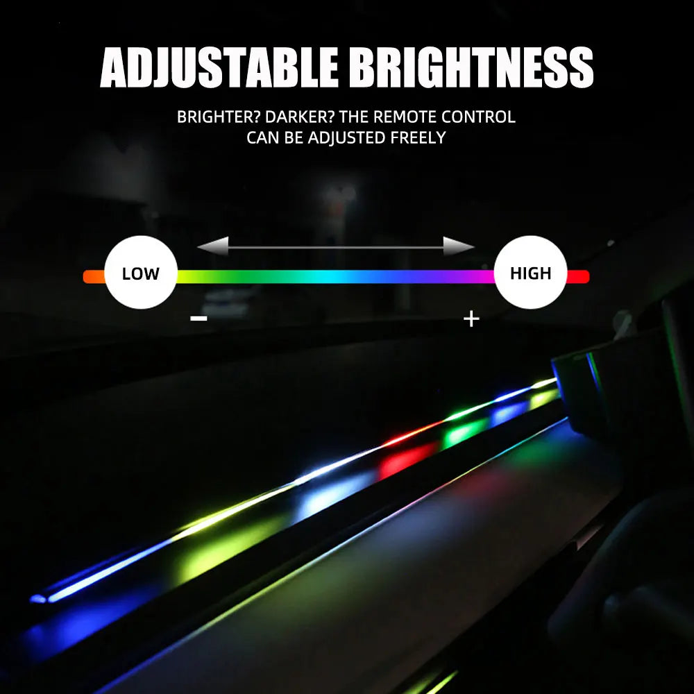 KEVANLY Car Ambient Lights 10 in 1 Footwell Universal RGB Atmosphere Lamps USB APP Remote Cigar Lighter for Tesla Model 3 Y S X