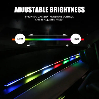 KEVANLY Car Ambient Lights 10 in 1 Footwell Universal RGB Atmosphere Lamps USB APP Remote Cigar Lighter for Tesla Model 3 Y S X