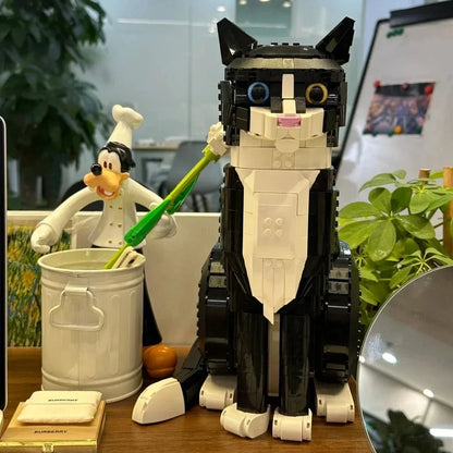 2026 Tuxedo Cat building block model set, compatible with Lego particles, suitable for Christmas gifts