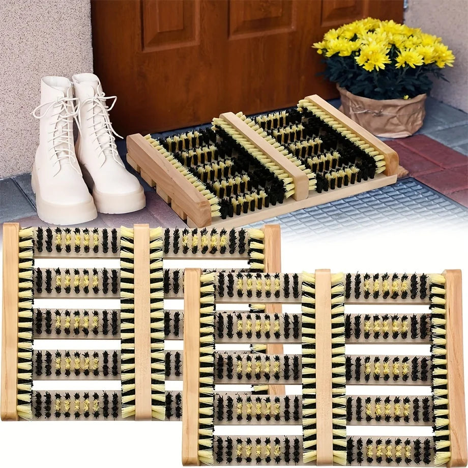 Boot Scraper Brush – Flat Door Scrubber Mat All Weather Shoes & Boots Cleaner, Removes Snow,  Mud Boot Scraper Door Mat Outdoor