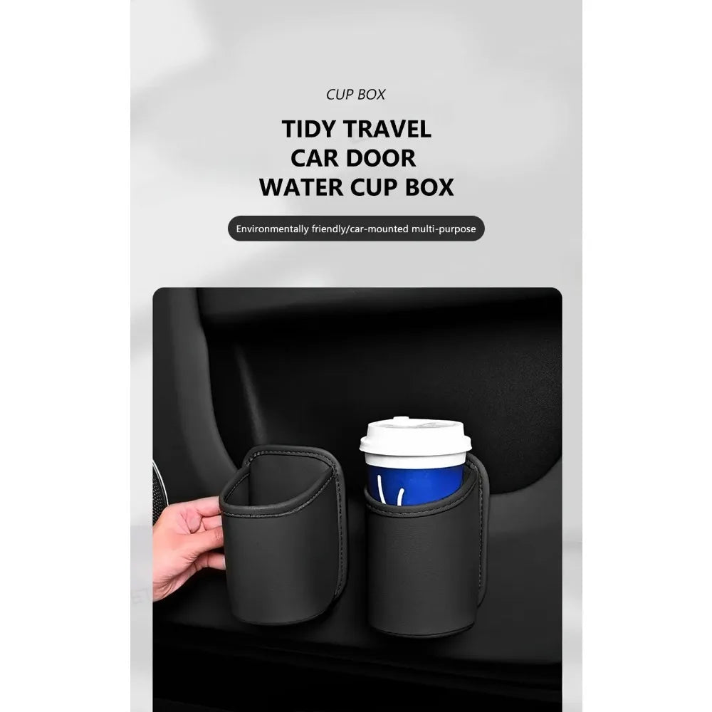 Car door cup holder Leather Automotive Drink rack Storage bin auto Back Seat cup holder Organizer car interior accessories 2030