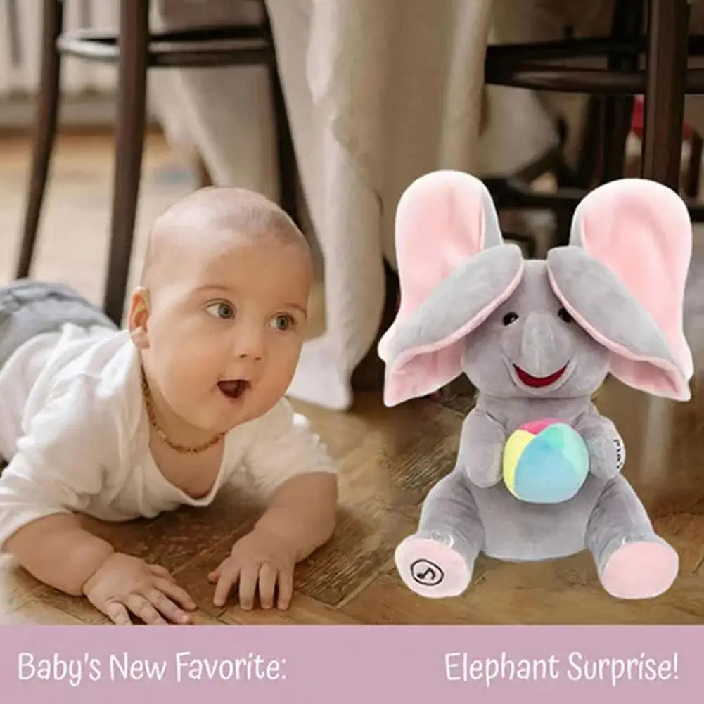 Animated Elephant Toys Plush Singing Elephant with Ears Moving Electric Plush Toy Cute Elephant Stuffed Animal Toy Baby Gift