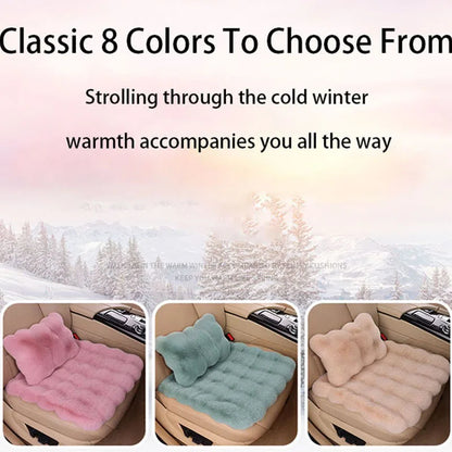 Winter Plush Rabbit Covers Car Seats Cushion Universal Keep Warm Ultra-Soft Auto Chair Protector Pad Car Interior Accessories