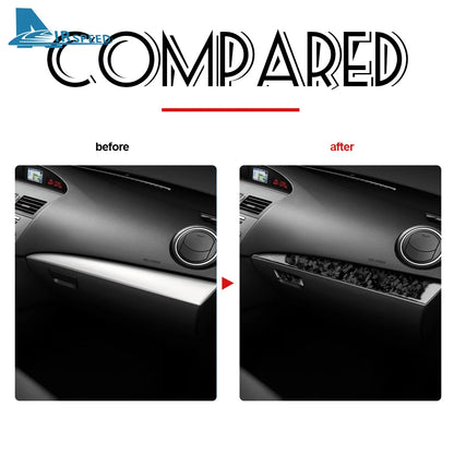 Real Soft Carbon Fiber For Mazda 3 2010 2011 2012 2013 Co-pilot Dashboard Holder Trim Interior Cover Sticker Car Accessories