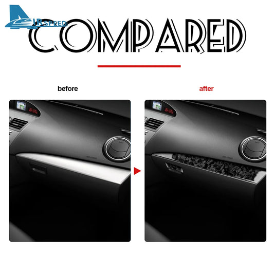Real Soft Carbon Fiber For Mazda 3 2010 2011 2012 2013 Co-pilot Dashboard Holder Trim Interior Cover Sticker Car Accessories