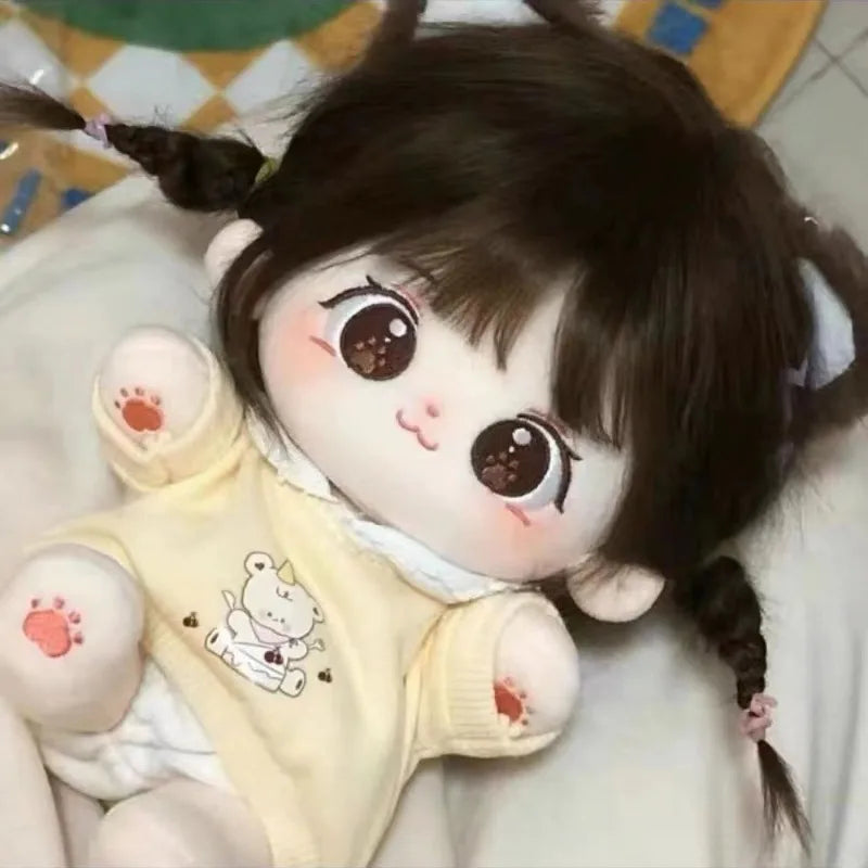 20cm Kawaii Cotton Dolls Anime Plush Stuffed Customization Figure Miaomiao Naked Figure Doll Wearable Clothing Dress Up Gifts