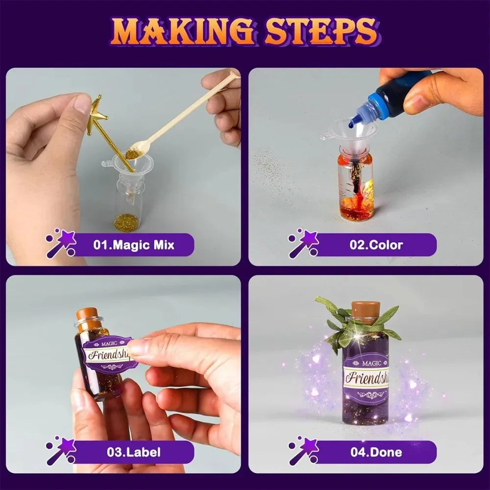 Fairy Magic Potion Kit for Kids Mixed Magic Wizard Potion Bottles Birthday Gifts Toys for Girls Boys DIY Workshop Craft Kits
