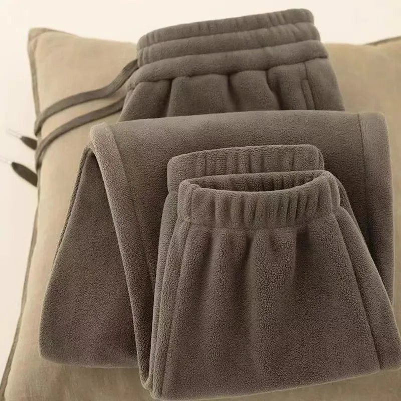 Thickened Double-Sided Fleece Women's Sports Pants Winter Outdoor Wear Warm Orlon Lined Sweatpants Commute Style Long Pants