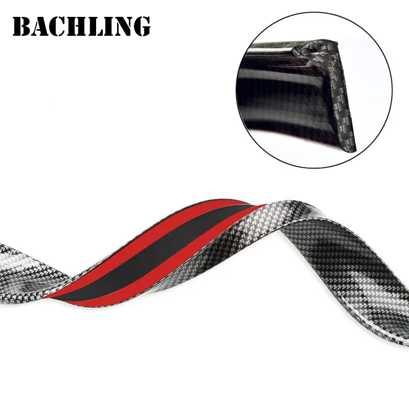 Universal 1.5M Car-Styling 5D Carbon Fiber Car-Styling 5D Fiber Shiny Black Spoilers DIY Refit Spoiler for Car Accessories