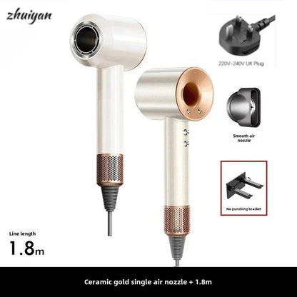 2026 Home Travel Professional Leafless Wall-mounted Hair Dryer Negative Ion with Air Collecting Scattering Nozzle Salon Tool