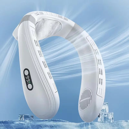 5200mAh Rechargeable Neck Fan with LED Display, USB-C, 3 Speeds, Quiet for Men Women Outdoor Travel