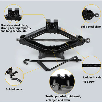 2 Ton Scissor Jack Lift Wind Up Tools For Car Van Garage with Wrench Speed Handle