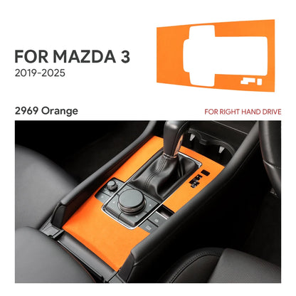 For Mazda 3 Axela 2019 2020 2021 2022 2023 2024 2025 Central Console Gear Shift Panel Top Suede Sticker Car Interior Trim
