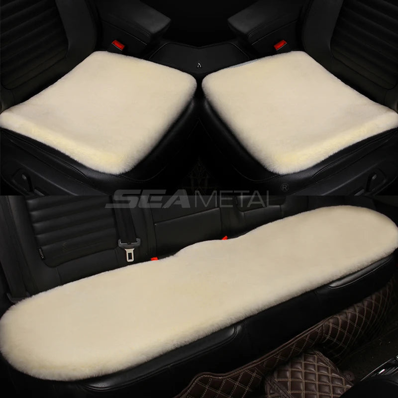 SEAMETAL Short Plush Car Seat Cover Soft Winter Warm Auto Seat Cushion Skin-Friendly Washable Universal Vehicle Chair Protector