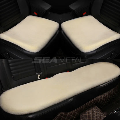 SEAMETAL Short Plush Car Seat Cover Soft Winter Warm Auto Seat Cushion Skin-Friendly Washable Universal Vehicle Chair Protector