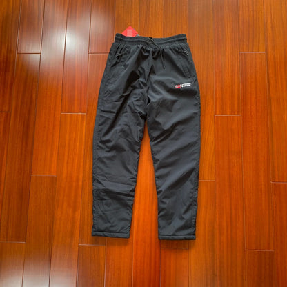 Thickened Fleece Lined Outdoor Windproof Sports Trousers Zipper Straight Leg Casual Pants for Men Autumn Winter Warm Trousers