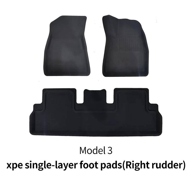For Tesla Model 3 XPE Floor Mats Black Pad Foot Pad Tesla Liner Fully Surrounded Floor Mats  left-hand drive right rudder